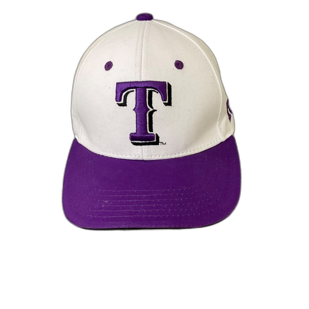 TCU White Purple bill snapback Baseball Hat, Cap Embroidered